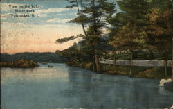 View on the Lake: Slater Park Pawtucket, RI Postcard Postcard