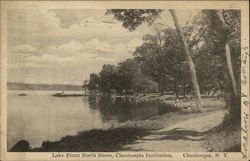 Lake Front North Shore, Chautauqua Institution New York Postcard Postcard