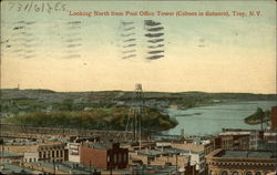 Looking North from Post Offcie Tower (Cohoes in distance) Postcard