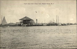 Yacht Club from Water Front Beach Haven, NJ Postcard Postcard