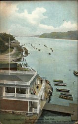 Apoughksepsian Boat Club looking down the Hudson - View from Kaale Rock Postcard