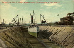 Largest Dry Dock in World Postcard