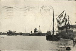 Entrance of Harbor Lorain, OH Postcard Postcard