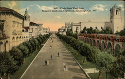 Prado from West Gate, Panama-California Exposition, 1915 San Diego, CA 1915 Panama-California Exposition Postcard Postcard