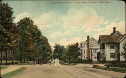 Upper Broadway and Lincoln Grove Chicopee Falls, MA Postcard Postcard