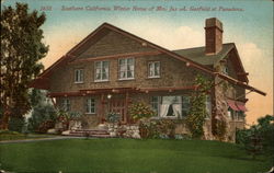 Southern California Winter Home of Mrs. Jas. A. Garfield Pasadena, CA Postcard Postcard