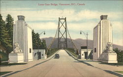 Lions Gate Bridge Vancouver, BC Canada British Columbia Postcard Postcard