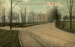 Entrance to State Hospital Grounds Postcard