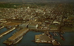 Aerial View of Downtown From the Harbor Postcard