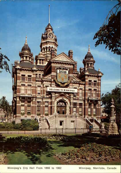 Winnipeg's City Hall From 1866 To 1962 Manitoba Canada