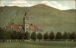 University Hall and Campus, University of Montana Missoula, MT Postcard Postcard