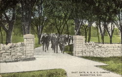 East Gate of K. S. A. C. Campus Manhattan, KS Postcard Postcard