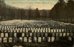 Soldier Graves at Woodlawn Cemetery Postcard