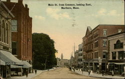 Main St. from Common, Looking East Marlboro, MA Postcard Postcard