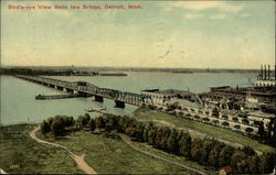 Bird's Eye View of Belle Isle Bridge Postcard