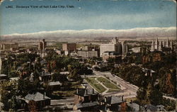 Bird's Eye View of Salt Lake City Utah Postcard Postcard