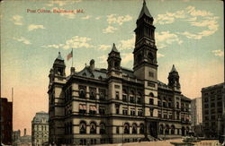 Post Office Baltimore, MD Postcard Postcard