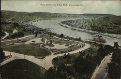 Ohio River from Eden Park Cincinnati, OH Postcard Postcard