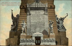 One side of Soldiers and Sailors Monument Showing Tablet Indianapolis, IN Postcard Postcard