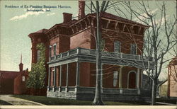 Residence of Ex-President Benjamin Harrison Indianapolis, IN Postcard Postcard