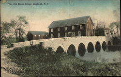 The Old Stone Bridge Cortland, NY Postcard Postcard