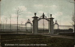 Cemetery Gate at George W. Flower Memorial Watertown, NY Postcard Postcard