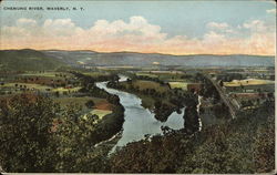 Chemung River Waverly, NY Postcard Postcard