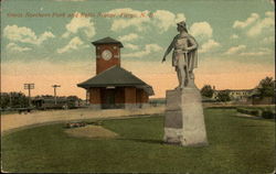 Great Northern Park and Rollo Statue Fargo, ND Postcard Postcard