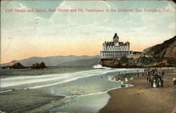 Cliff House and Beach, Seal Rocks and Mt. Tamai pass in the Distance San Francisco, CA Postcard Postcard