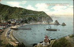 Avalon from Mountain Railway, Santa Catalilna Island California Postcard Postcard