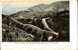 Santa Catalina Island Stage Road East from the Summit Avalon, CA Postcard Postcard