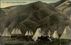 Indian Village of Wigwam Homes Native Americana Postcard Postcard