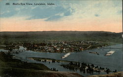 Bird's Eye View of Lewiston Idaho Postcard Postcard