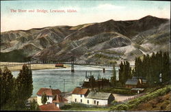 The River and Bridge Lewiston, ID Postcard Postcard