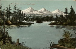 Three Sisters and Clear Lake Oregon Postcard Postcard