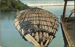 Ocean Going Log Raft Postcard