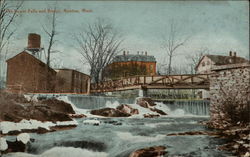 The Lower Falls and Bridge Newton, MA Postcard Postcard