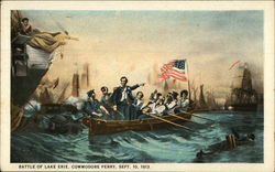 Battle of Lake Erie, Commodore Perry, Sept. 10, 1813 Patriotic Postcard Postcard