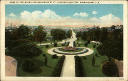 Some of the walks and driveways at St. V incents Hospital Postcard