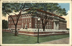 Soldiers' and Sailors' Masonic Memorial Hospital Utica, NY Postcard Postcard