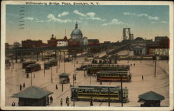 Williamsburg Bridge Plaza Brooklyn, NY Postcard Postcard