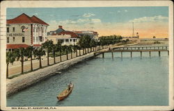 Sea Wall St. Augustine, FL Postcard Postcard