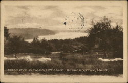 Birds Eye View, Comet Lake Hubbardston, MA Postcard Postcard