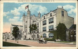 Erasmus Hall, High School Postcard