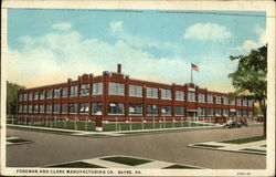 Foreman and Clark Manufacturing Co Sayre, PA Postcard Postcard