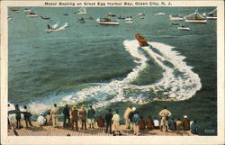 Motor Boating on Great Egg Harbor Bay Ocean City, NJ Postcard Postcard