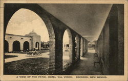 A view of the patio, Hotel Val Verde Postcard