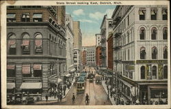 State Street Looking East Detroit, MI Postcard Postcard