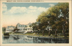 Wesley Lake: Evening Shadows Ocean Grove, NJ Postcard Postcard