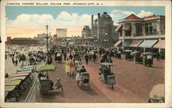 Looking Toward Million Dollar Pier, Atlantic City, NJ Postcard